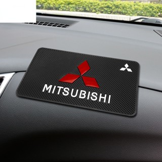 แผ่นแดชบอร์ดรถยนต์ กันลื่น สําหรับ Mitsubishi logo Triton Outlander Mirage ASX Lancer EVO PAJERO GRANDIS GALANT Xpander