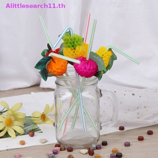 Alittlesearch11 หลอดดูดค็อกเทล ผลไม้ 3D สไตล์ฮาวาย สําหรับตกแต่งปาร์ตี้ 50 ชิ้น