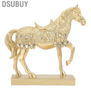 Dsubuy Golden Horse Decor  Resin Good Symbolism Desktop Horses Ornaments  for Family for Bedroom