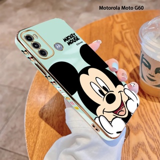 เคสมือถือ แบบนิ่ม ทรงสี่เหลี่ยม ลายมิกกี้เมาส์ หรูหรา สําหรับ Motorola Moto G10 G22 G30 G50 5G G52 G60 G40