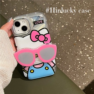 Huiwanju เคสโทรศัพท์มือถือ ซิลิโคน กันกระแทก ลายการ์ตูนแมวน่ารัก พร้อมที่ตั้งวาง สําหรับ ip13 ip14promax 13promax 12 14pro 11