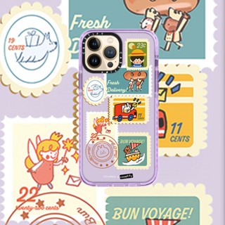 Casetify เคสโทรศัพท์มือถือแบบนิ่ม ลายการ์ตูนดาว แสตมป์ สีม่วง สําหรับ iPhone 14 12 Promax 11