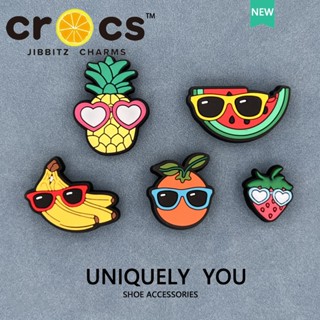 Jibbitz crocs charms การ์ตูนแว่นกันแดดซีรีส์ผลไม้รองเท้าหัวเข็มขัดหลุมรองเท้าอุปกรณ์เสริมการ์ตูนสนุก DIY อุปกรณ์เสริม