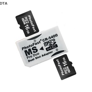 Dta ขายดี อะแดปเตอร์การ์ดรีดเดอร์ Dual 2 ช่อง Micro สําหรับ SD SDHC TF เป็น Memory Stick MS Card Pro Duo Reader PSP DT