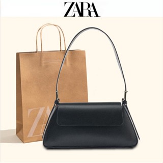 Zara สินค้าใหม่ กระเป๋าสะพายไหล่ ทรงสี่เหลี่ยม ขนาดเล็ก สีดํา แฟชั่นสําหรับสตรี