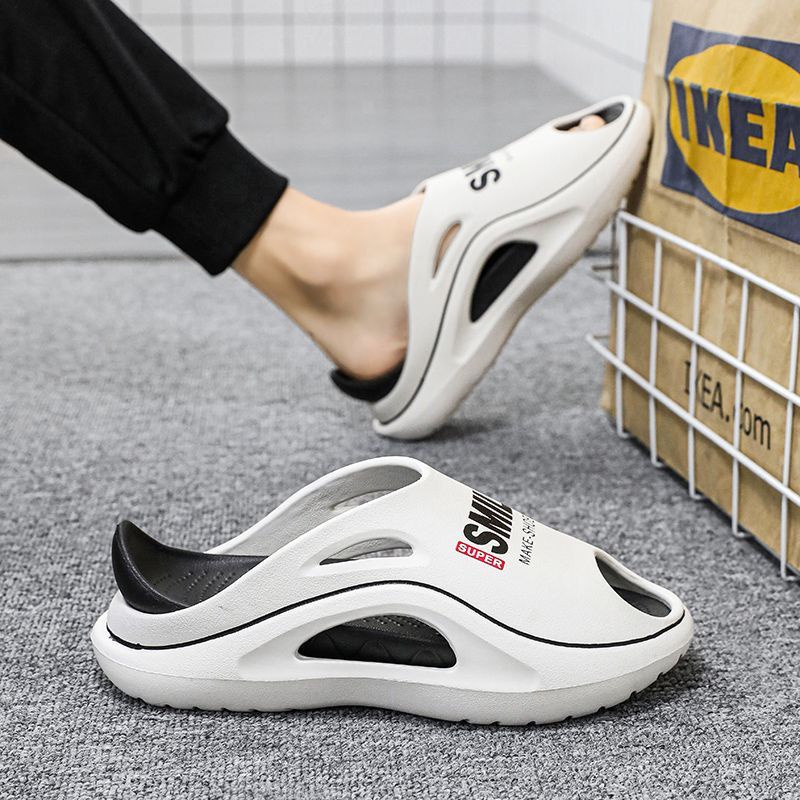 รองเท้าแตะ พื้นนิ่ม แบบหนาพิเศษ สไตล์เกาหลี แฟชั่นฤดูร้อน สําหรับผู้ชาย 2023