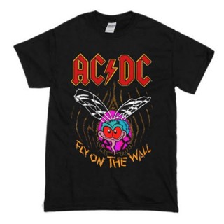 พร้อมส่ง ผ้าฝ้ายบริสุทธิ์ T-Shirt     BAND ACDC - Fly On The Wall   PRIA WANITA  BAJU DEWASA DAN ANAK  TSHIRT KUCING CAT