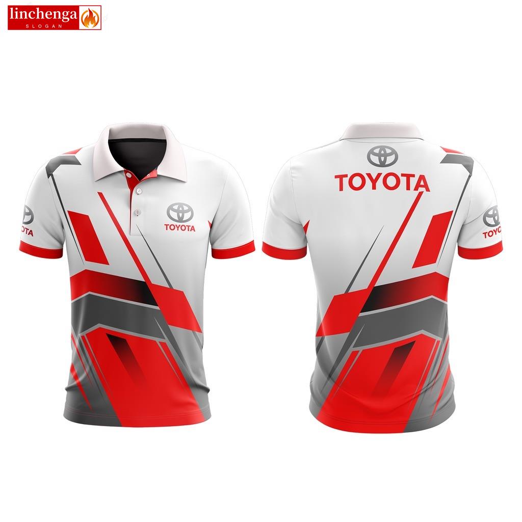 Linchenga.th เสื้อโปโลแขนสั้น พิมพ์ลาย TOYOTA สําหรับผู้ชาย TOYOTA TO-A02-22