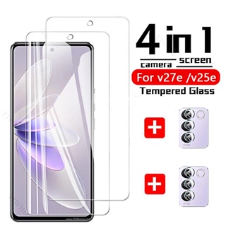 4 In 1 Camera Lens Screen Protector Tempered Glass For vivo V27e v25E V2242 V2201 Protective Glass v25 E v 25E 6.62inch 6.44" 4G 5G