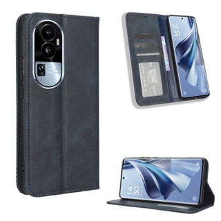 เคสโทรศัพท์มือถือหนัง PU ฝาพับ พร้อมช่องใส่บัตร สําหรับ OPPO Reno 10 Pro Plus 5G Reno10 Pro+ Plus 5G