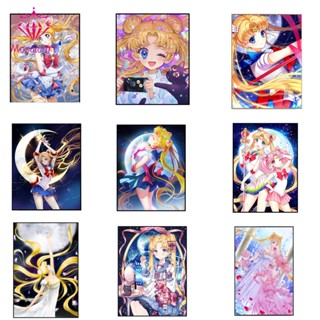 Ma ชุดงานปักครอสติชเม็ดบีด ทรงเพชร ลายการ์ตูนเซเลอร์มูน diy