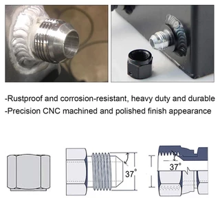 สแตนเลส ,AN6 AN8 AN10 AN12 AN16 AN20 ชาย Billet สแตนเลสตรงชาย WELD FITTING อะแดปเตอร์เชื่อม Bung Nitrus ท่อ FITTING