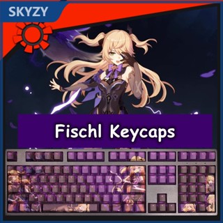 Fischl Keycaps Cherry Profile Anime Genshin Impact PBT Dye Sub คีย์บอร์ดเชิงกล Keycap