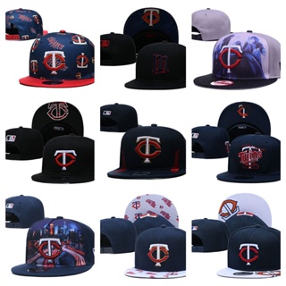 MLB Minnesota Twins หมวกปีกปีกแบนแบบปรับได้หมวกกีฬากลางแจ้ง