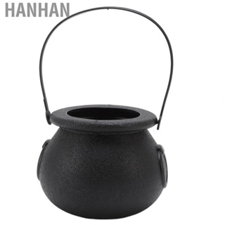 Hanhan Candy Bucket Plastic Black Portable Cauldron Kettle Halloween Party