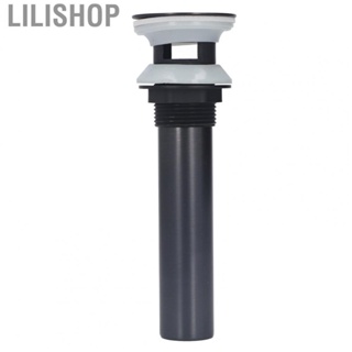 Lilishop Waste Stopper Press Bounce Drain Assembly Non Overflow Stainless Steel Black for Basin Sink Bathroom I