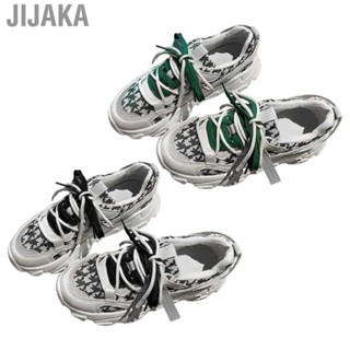 Jijaka Thick Soled Sneakers  Sweat Absorbing Breathable 5cm Reduced Pressure Thick Soled Casual Sports Shoes  for Running