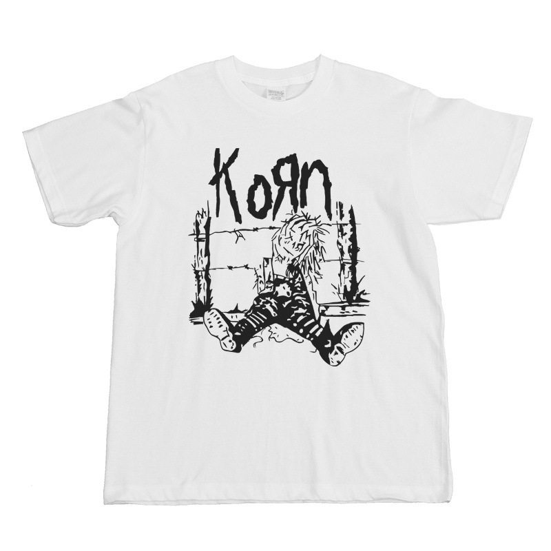 ดาว  Korn เสื้อยืดแขนสั้น ผ้าฝ้าย ลายวงร็อค METALLICA สีดําเข้มS-5XL