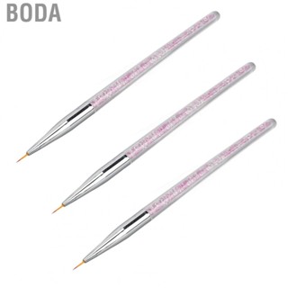 Boda 3Pcs/set Nail Art Liner Brush Comfortable Dustproof Multipurpose Nail Art Point Drill  Brush Pen for Home Nail Salon