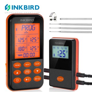 Inkbird IRF-4S เครื่องวัดอุณหภูมิเนื้อบาร์บีคิวไร้สาย พร้อม 4 โพรบ สําหรับย่าง สูบบุหรี่ IPX5 เครื่องวัดอุณหภูมิอาหารดิจิทัล เครื่องวัดอุณหภูมิเนื้อสัตว์ ไร้สาย สําหรับเครื่องสูบบุหรี่ บาร์บีคิว