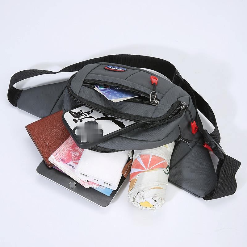 (W246)กระเป๋าคาดเอว แนวสตรีท มี4ช่องแต่งลูกเล่นซิปเท่ vgetbag