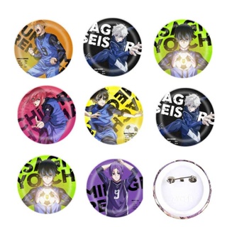 เครื่องประดับ เข็มกลัด ลายการ์ตูนอนิเมะ Isagi Yoichi Bachira Meguru Chigiri Seishiro Nagi Mikage Reo Pins สีฟ้า สําหรับกระเป๋านักเรียน หมวก 2023