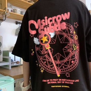 Card Captor Sakura อนิเมะเสื้อผู้หญิงสไตล์คอตตอน 100% ด้วยลายการ์ตูนญี่ปุ่น เสื้อผ้า