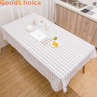 【Good】Table Cloth Simple Type 137*180cm Oil Water Proof Plaid Patter Plain Color【Ready Stock】