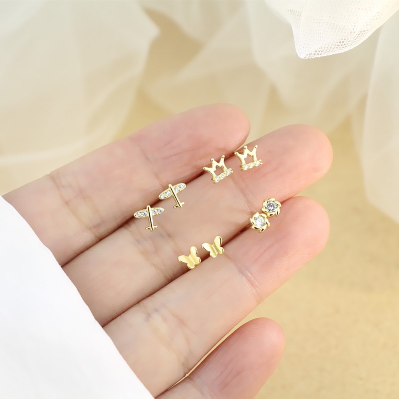 ชุดเครื่องประดับ ต่างหูสตั๊ด ประดับเพทาย ลายดอกไม้น่ารัก ขนาดเล็ก เหมาะกับเด็ก สําหรับผู้หญิง - รูปที่ 6