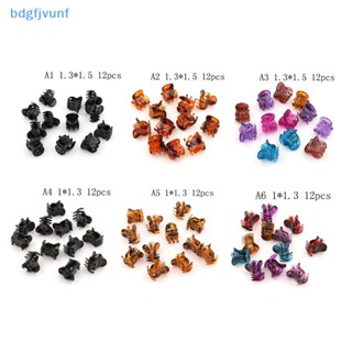 Bdgf กิ๊บติดผมพลาสติก ขนาดเล็ก สีดํา 12 ชิ้น