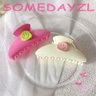 Somedayzl กิ๊บติดผม รูปหน้ายิ้ม ปลาฉลาม อะคริลิค สีตัดกัน เครื่องประดับ สําหรับผู้หญิง