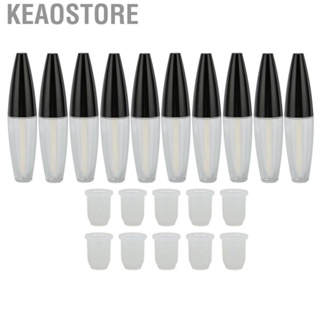 Keaostore 10Pcs 12ml Transparent Lip Gloss Tubes With Brush Tip Empty Glaze Bottle