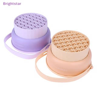 Brightstar ใหม่ แผ่นชามซิลิโคน พับได้ สําหรับใส่แปรงแต่งหน้า อายแชโดว์