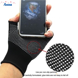 【Anna】Half Finger Gloves PVC Non-slip Particles High Elasticity Non-slip Nylon