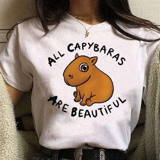 Capybara เสื้อยืด ลายการ์ตูนอนิเมะ Y2K สําหรับผู้หญิง