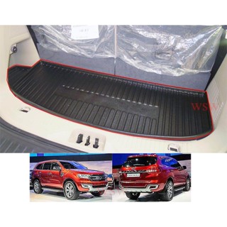 ถาดวางของท้ายรถ Ford Everest SUV 2015 - 2021 สีดำ ถาดวางของ ถาดท้าย ฟอร์ด เอเวอร์เรส ถาดหลังรถ ถาดยาง ถาดรองกันเปื้อน