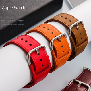 สายนาฬิกาข้อมือหนังแท้ แบบบาง 38 มม. 40 มม. 41 มม. 42 มม. 44 มม. 45 มม. สําหรับ iWatch 4 5 6 7 8 SE