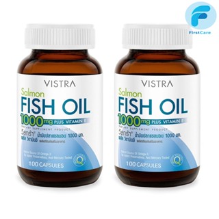 (แพ็คคู่)VISTRA Salmon Fish Oil (100 Tablets) 2 Bot 145.91 กรัม [ First Care ]