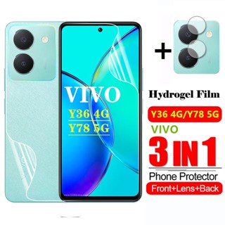 3in1 ฟิล์มไฮโดรเจลกันรอยหน้าจอ ไม่ใช่กระจก สําหรับ VIVO Y36 4G VIVOY36 Y78 5G