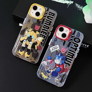 เคสโทรศัพท์มือถือแบบนิ่ม Tpu ใส ผิวด้าน กันกระแทก ลายการ์ตูน Bumblebee Transformers สําหรับ iPhone 14 13 12 11 Pro Max