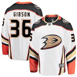 Hq1 NHL เสื้อยืดแขนยาว ลาย Anaheim Ducks Gibson Away Jersey สีขาว พลัสไซซ์ QH1