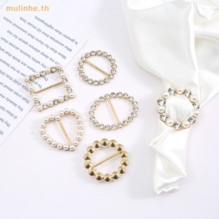 Mulinhe หัวเข็มขัดรัดมุมเสื้อยืด ประดับไข่มุก ปรับได้