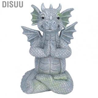 Disuu Small Dinosaur Sculpture Meditated Statue Home Ornament For Garden