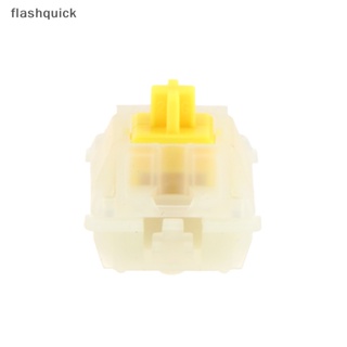 Flashquick ปุ่มกดคีย์บอร์ดเมคคานิคอล 5 Pin สีเหลืองนม 2 ชิ้น