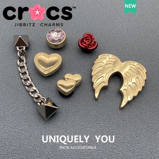 Jibbitz crocs charms หัวเข็มขัดโลหะ คุณภาพสูง สําหรับตกแต่งรองเท้า DIY