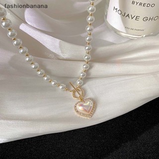 [fashionbanana] สร้อยคอมุกเทียม สีทอง เรียบง่าย เท่และหวาน พร้อมส่ง