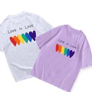 2023เสื้อยืดใหม่ เสื้อยืดแขนสั้นS-5XL เสื้อ Pride Month Love is LoveS-5XL