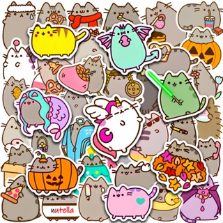 Z&amp;m❀ สติกเกอร์ Pusheen ❀ สติกเกอร์รูปลอก กันน้ํา สําหรับของเล่น 50 ชิ้น/ชุด