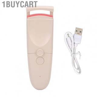 1buycart Heated Eyelash Curler  Chargeable USB Heating Mini Portable Push Apricot Long Lasting for Salon