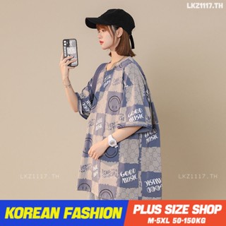 Plus size เสื้อผ้าสาวอวบ❤ เสื้อยืดสาวอวบอ้วน ไซส์ใหญ่ ผู้หญิง แขนสั้น เสื้อยืด oversize ทรงหลวม คอกลม ลายการ์ตูน ฤดูร้อน สไตล์เกาหลีแฟชั่น